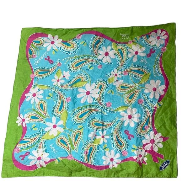Lilly Pulitzer Accessories Lilly Pulitzer Bandana By Ford Breast Cancer Awareness Poshmark